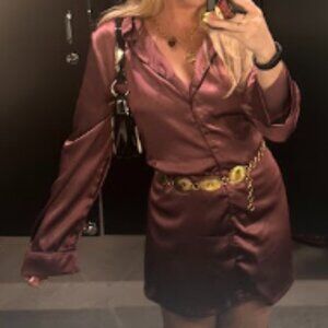 Women's Satin Wrap Dress / Blouse